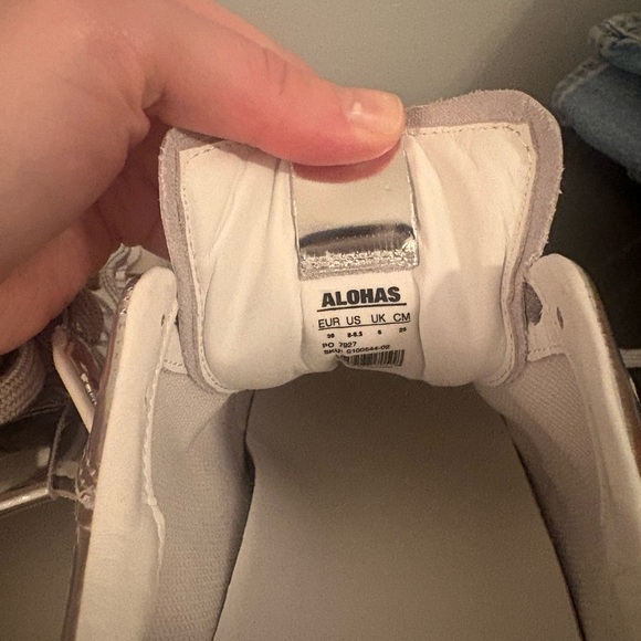 ALOHAS rife Silver and White Sneakers - Picture 3 of 4